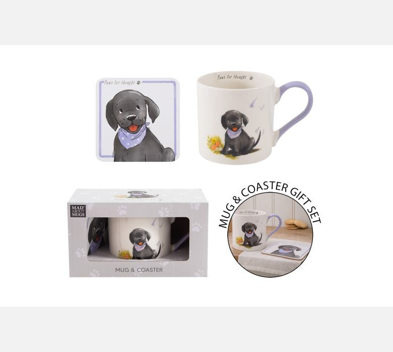 Labrador Dog Mug &amp; Coaster Gift Set