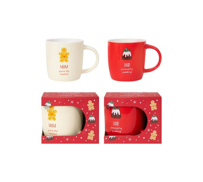 Christmas Gingerbread &amp; Pud Mugs (Assorted Designs)