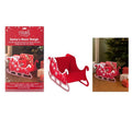 Red &amp; White Santa's Been Decorative Present Sleigh