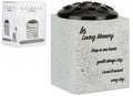 Memorial Grey Grave Flower Pot  - In Loving Memory