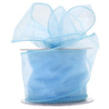 70mm x 20m Baby Blue Wired Chiffon Ribbon