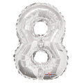 Silver Number 8 Balloon (14 inch)