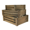 Brown Stain Wooden Crates (x3)