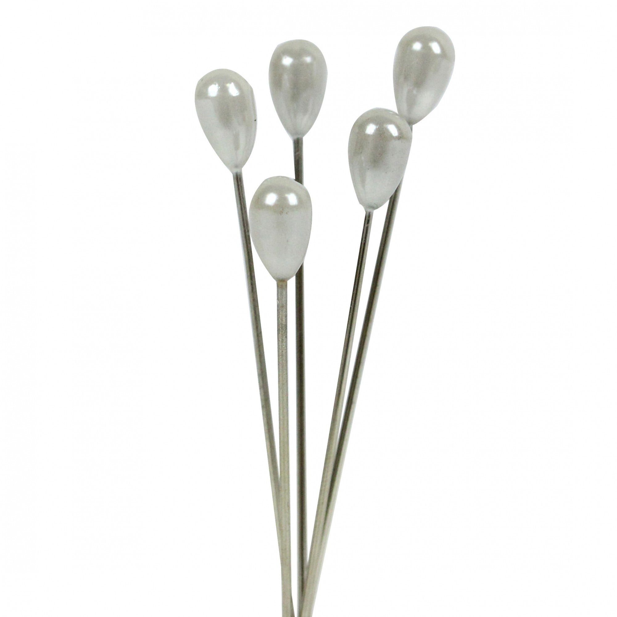 5cm Pear Shaped White Pearl Pins