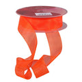 Orange Woven Edge Organza 25mm