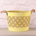 Yellow Planter with Rope Handle 28cm