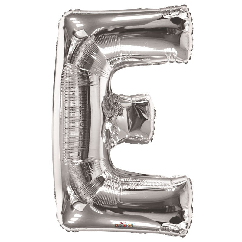 34" Silver Letter E Balloon