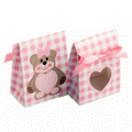 Teddy Bear Pink - Sacchetto with Heart Shaped Window 80mm