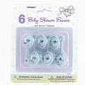 Blue Baby Rattle 2.5'' Favours Baby Shower decorations pk6