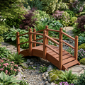 AFK Small Oriental Garden Bridge – Hand-Crafted Wooden Pond Bridge (Teak Finish)